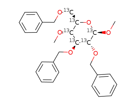 methyl 2,3,6-tri-O-benzyl-4-O-methyl-13C<sub>6</sub>-β-D-glucopyranoside