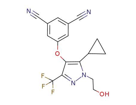5-[5-cyclopropyl-1-(2-hydroxy-ethyl)-3-trifluoromethyl-1<i>H</i>-pyrazol-4-yloxy]-isophthalonitrile
