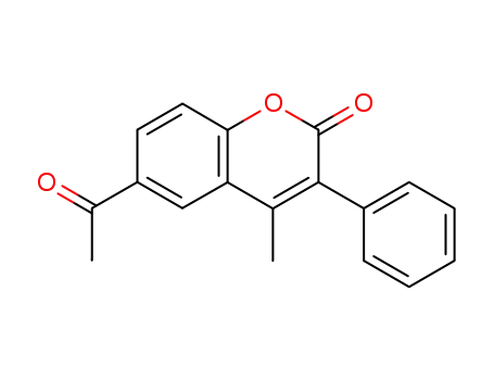 Molecular Structure of 128910-89-4 (2H-1-Benzopyran-2-one, 6-acetyl-4-methyl-3-phenyl-)