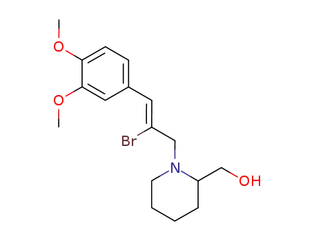 Molecular Structure of 741719-59-5 ({1-[(Z)-2'-bromo-3'-(3'',4''-dimethoxyphenyl)prop-2'-enyl]piperidin-2-yl}methanol)