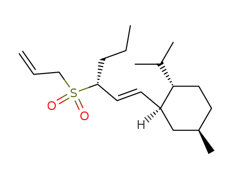 Molecular Structure of 920750-06-7 (Cyclohexane,
4-methyl-1-(1-methylethyl)-2-[(1E,3R)-3-(2-propen-1-ylsulfonyl)-1-hexen-
1-yl]-, (1S,2S,4R)-)