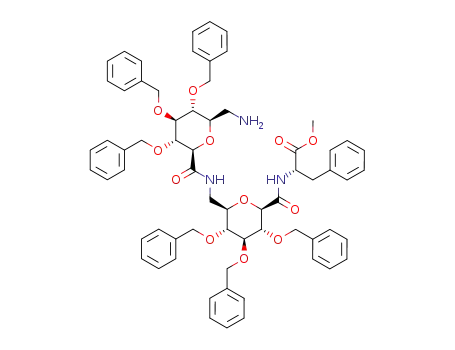 (S)-2-[((2R,3R,4S,5R,6R)-6-{[((2R,3R,4S,5R,6R)-6-Aminomethyl-3,4,5-tris-benzyloxy-tetrahydro-pyran-2-carbonyl)-amino]-methyl}-3,4,5-tris-benzyloxy-tetrahydro-pyran-2-carbonyl)-amino]-3-phenyl-propionic acid methyl ester