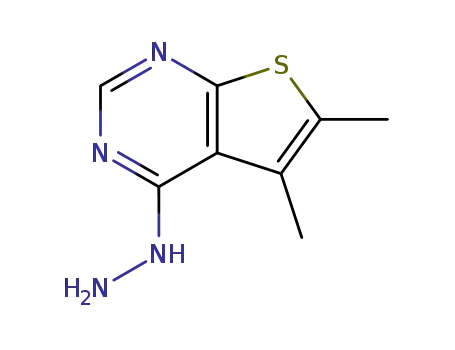Molecular Structure of 63894-54-2 ((5,6-DIMETHYL-THIENO[2,3-D]PYRIMIDIN-4-YL)-HYDRAZINE)