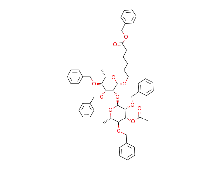 6-(benzyloxy)-6-oxohexyl 2-O-[3-O-acetyl-2,4-di-O-benzyl-6-deoxy-α-L-mannopyranosyl]-3,4-di-O-benzyl-6-deoxy-β-L-mannopyranoside