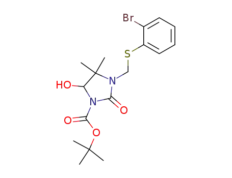 1-Imidazolidinecarboxylic acid,
3-[[(2-bromophenyl)thio]methyl]-5-hydroxy-4,4-dimethyl-2-oxo-,
1,1-dimethylethyl ester