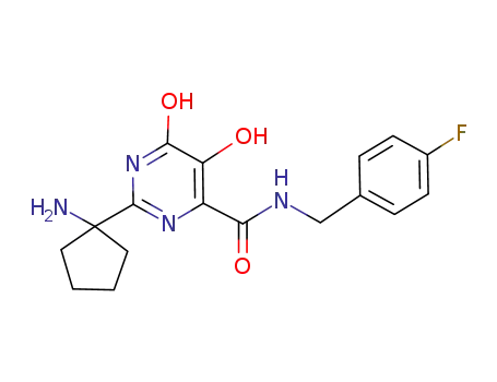 2-(1-amino-cyclopentyl)-5,6-dihydroxy-pyrimidine-4-carboxylic acid 4-fluoro-benzylamide
