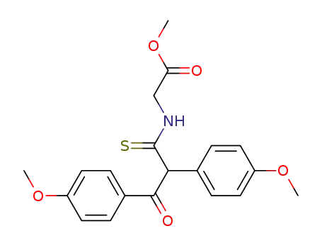 Molecular Structure of 843640-94-8 (Glycine, N-[2,3-bis(4-methoxyphenyl)-3-oxo-1-thioxopropyl]-, ethyl ester)