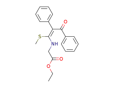 Molecular Structure of 843640-95-9 (Glycine, N-[(1E)-1-(methylthio)-3-oxo-2,3-diphenyl-1-propenyl]-, ethyl
ester)