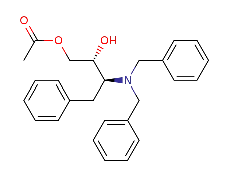 Molecular Structure of 871949-02-9 (ACETIC ACID (2S,3S)-3-DIBENZYLAMINO-2-HYDROXY-4-PHENYLBUTYL ESTER)
