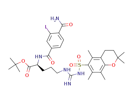 tert-butyl N<sup>2</sup>-[4-(aminocarbonyl)-3-iodobenzoyl]-N<sup>5</sup>-[{[(2,2,5,7,8-pentamethylchroman-6-yl)sulfonyl]amino}(imino)mehtyl]-L-ornithinate