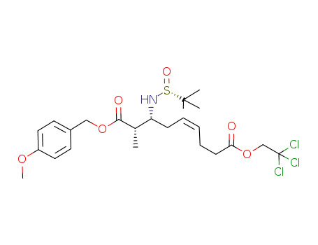 (Z)-(7R,8S)-8-methyl-7-((R)-2-methyl-propane-2-sulfinylamino)-non-4-enedioc acid 9-(4-methoxy-benzyl) ester 1-(2,2,2-trichloro-ethyl) ester