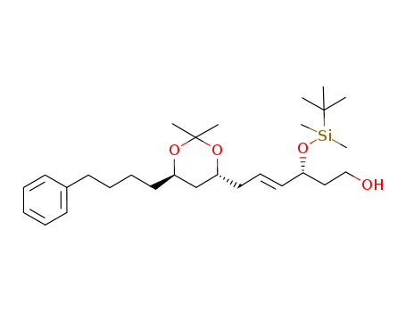 Molecular Structure of 934473-31-1 (3-(<i>tert</i>-butyl-dimethyl-silanyloxy)-6-[2,2-dimethyl-6-(4-phenyl-butyl)-[1,3]dioxan-4-yl]-hex-4-en-1-ol)