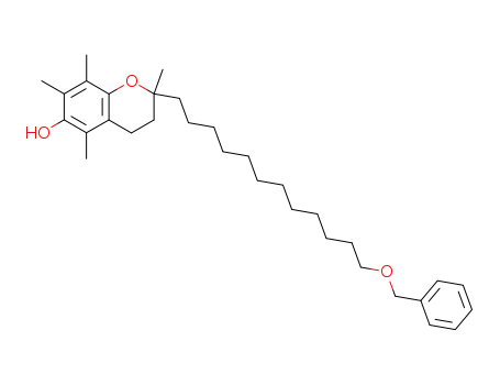 Molecular Structure of 918876-25-2 (2H-1-Benzopyran-6-ol,
3,4-dihydro-2,5,7,8-tetramethyl-2-[12-(phenylmethoxy)dodecyl]-)