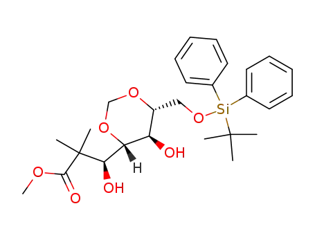 (-)-methyl (3S,4S,5R,6R)-7-tert-butyldiphenylsilyloxy-2,2-dimethyl-3,5-dihydroxy-4,6-methylenedioxyheptanoate
