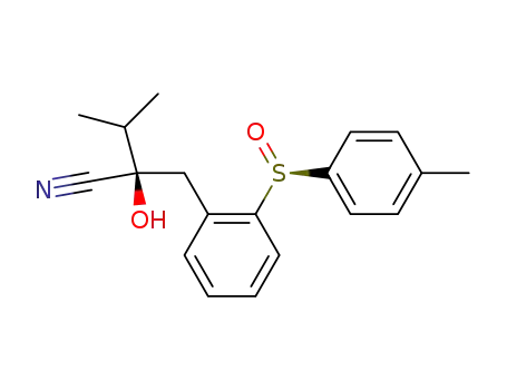Molecular Structure of 877200-84-5 ([2R,(S)S]-2-hydroxy-3-methyl-2-[2-(p-tolylsulfinyl)benzyl]butanenitrile)