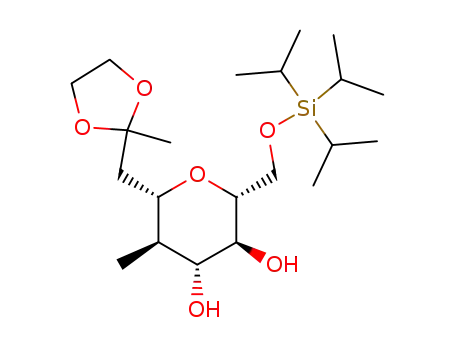 (2R,3S,4R,5R,6S)-5-Methyl-6-(2-methyl-[1,3]dioxolan-2-ylmethyl)-2-triisopropylsilanyloxymethyl-tetrahydro-pyran-3,4-diol