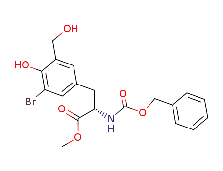 N-(benzyloxycarbonyl)-3-bromo-5-(hydroxymethyl)-(S)-tyrosine methyl ester