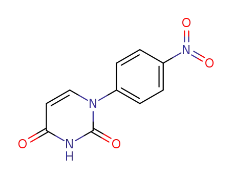 Molecular Structure of 125236-31-9 (2,4(1H,3H)-Pyrimidinedione, 1-(4-nitrophenyl)-)