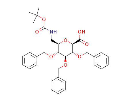 (2R,3R,4S,5R,6R)-6-(tert-butoxycarbonylaminomethyl)-3,4,5-tris(benzyloxy)-tetrahydro-2H-pyran-2-carboxylic acid
