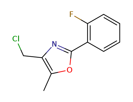 Molecular Structure of 671215-76-2 (4-Chloromethyl-2-(2-fluoro-phenyl)-5-methyl-oxazole)