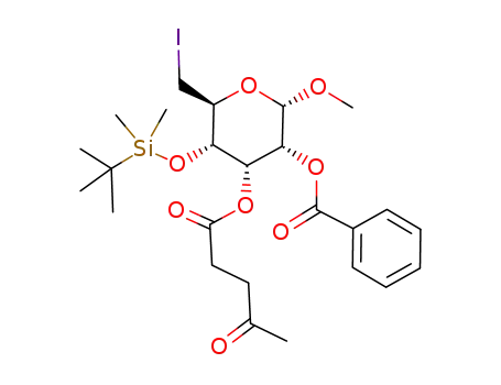 (2S,3R,4R,5S,6S)-5-tert-butyldimethylsilyloxy-6-iodomethyl-2-methoxy-4-(3-oxobutylcarbonyloxy)-3-phenylcarbonyloxytetrahydro-2H-pyran