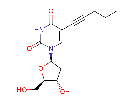 Molecular Structure of 77887-18-4 (5-(1-pentynyl)-2'-deoxyuridine)