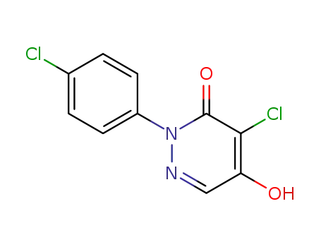 Molecular Structure of 64178-70-7 (3(2H)-Pyridazinone, 4-chloro-2-(4-chlorophenyl)-5-hydroxy-)