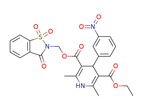 3,5-Pyridinedicarboxylic acid, 1,4-dihydro-2,6-dimethyl-4-(3-nitrophenyl)-, (1,1-dioxido-3-oxo-1,2-benzisothiazol-2(3H)-yl)methyl ethyl ester