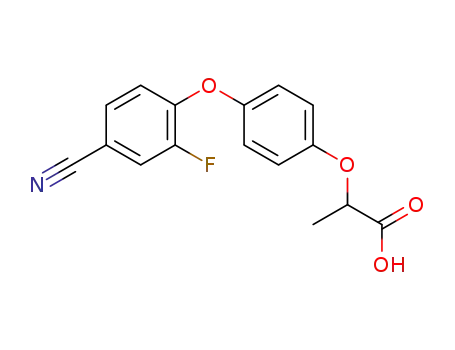 Molecular Structure of 122008-77-9 (2-(4-(2'-fluoro-4'-cyanophenoxy)phenoxy)propionic acid)
