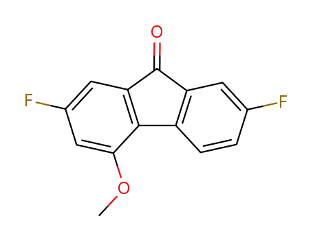 Molecular Structure of 130115-23-0 (9H-Fluoren-9-one, 2,7-difluoro-4-methoxy-)