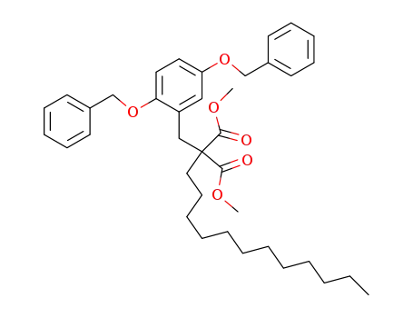 Molecular Structure of 143914-63-0 (Propanedioic acid, [[2,5-bis(phenylmethoxy)phenyl]methyl]dodecyl-,
dimethyl ester)