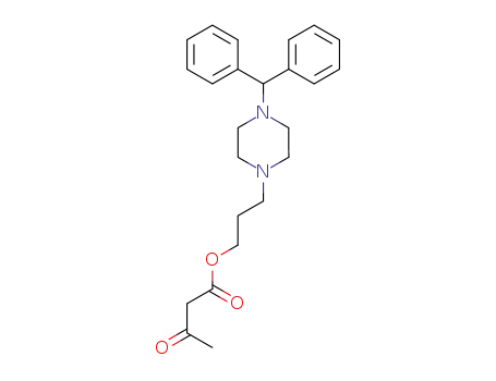 Molecular Structure of 90096-24-5 (Butanoic acid, 3-oxo-, 3-[4-(diphenylmethyl)-1-piperazinyl]propyl ester)