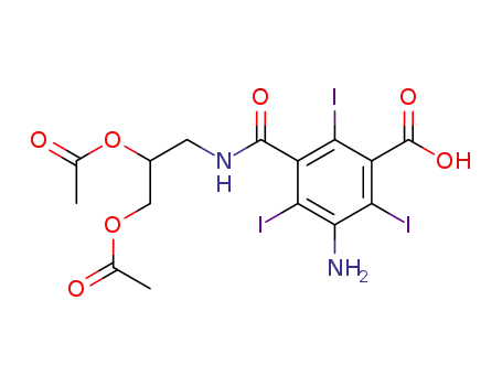 Molecular Structure of 122731-59-3 (3-AMino-5-[[[2,3-bis(acetyloxy)propyl]aMino]carbonyl]-2,4,6-triiodo-benzoic Acid)