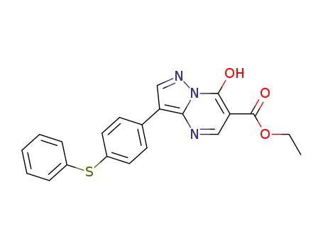 Pyrazolo[1,5-a]pyrimidine-6-carboxylic acid,
7-hydroxy-3-[4-(phenylthio)phenyl]-, ethyl ester