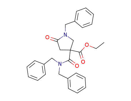 Molecular Structure of 162686-37-5 (ETHYL 1-BENZYL-3-(DIBENZYLCARBAMOYL)-5-OXOPYRROLIDINE-3-CARBOXYLATE)
