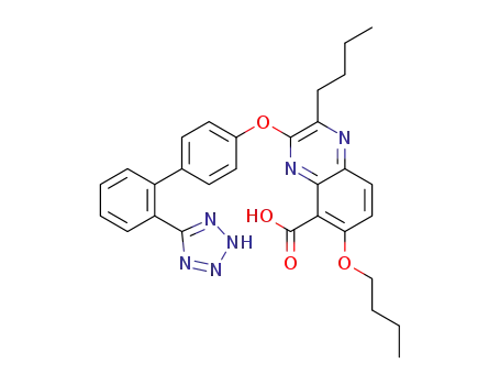 Molecular Structure of 150368-60-8 (6-(Butoxy)-2-butyl-3-[[2'-(1H-tetrazol-5-yl)[1,1'-biphenyl]-4-yl]oxy]quinoxaline-5-carboxylic acid)