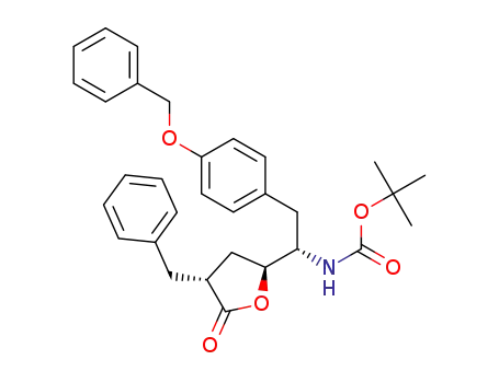 5(S)-[1(S)-(Boc-amino)-2-(p-benzyloxyphenyl)-ethyl]-3(R)-(phenylmethyl)-dihydrofuran-2-(3H)-one