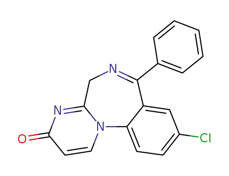 9-chloro-7-phenyl-5<i>H</i>-benzo[<i>f</i>]pyrimido[1,2-<i>a</i>][1,4]diazepin-3-one
