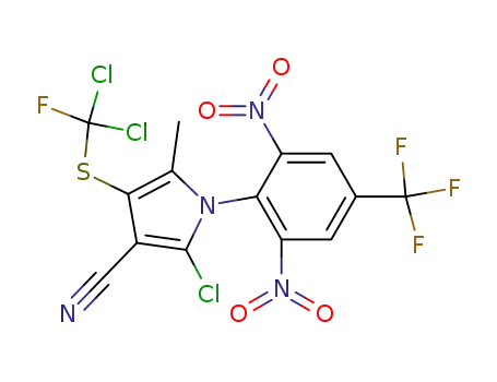 Molecular Structure of 178050-26-5 (1-(2,6-dinitro-4-trifluoromethylphenyl)-2-chloro-3-cyano-4-dichlorofluoro-methylsulfenyl-5-methylpyrrole)