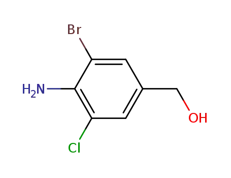 Molecular Structure of 910575-87-0 ((4-amino-3-bromo-5-chloro-phenyl)-methanol)