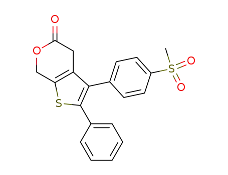 Molecular Structure of 178614-32-9 (5H-Thieno[2,3-c]pyran-5-one,
4,7-dihydro-3-[4-(methylsulfonyl)phenyl]-2-phenyl-)