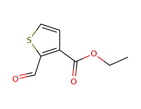 Molecular Structure of 67808-70-2 (Ethyl 2-forMylthiophene-3-carboxylate)