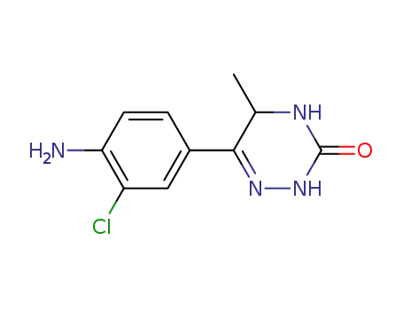 Molecular Structure of 94955-19-8 (1,2,4-Triazin-3(2H)-one,
6-(4-amino-3-chlorophenyl)-4,5-dihydro-5-methyl-)