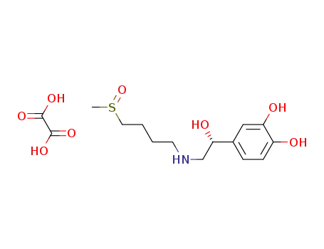 Molecular Structure of 186303-23-1 (1-(R)-(3,4-dihydroxyphenyl)-2-(4-methylsulfinylbutylamino) ethanol oxalate salt)