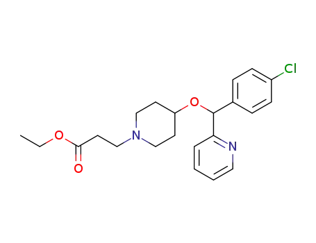 Molecular Structure of 125602-67-7 (ethyl 3-[4-[(4-chlorophenyl)-pyridin-2-ylmethoxy]-1-piperidyl]propionate)