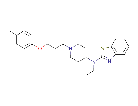 Molecular Structure of 104588-48-9 (2-Benzothiazolamine,
N-ethyl-N-[1-[3-(4-methylphenoxy)propyl]-4-piperidinyl]-)