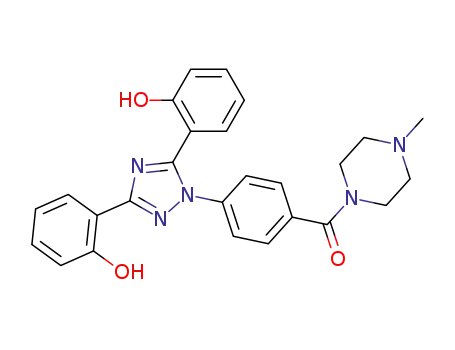 Molecular Structure of 201530-44-1 ((4-(3,5-bis(2-hydroxyphenyl)-1H-1,2,4-triazol-1-yl)phenyl)(4-methylpiperazin-1-yl)methanone)