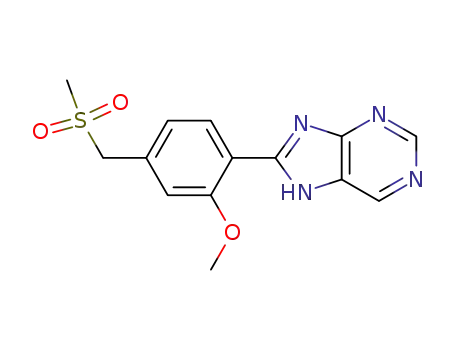 Molecular Structure of 89454-58-0 (1H-Purine, 8-[2-methoxy-4-[(methylsulfonyl)methyl]phenyl]-)