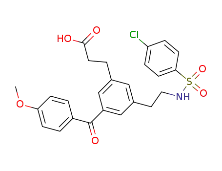 3-[2-[(4-chlorophenyl)sulphonylamino]ethyl]-5-(4-methoxybenzoyl)benzenepropanoic acid