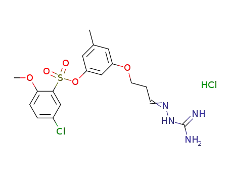 2-[2-[3-(5-chloro-2-methoxyphenylsulfonyloxy)-5-methylphenoxy]ethyl-1-methylene]hydrazinecarboximidamide hydrochloride